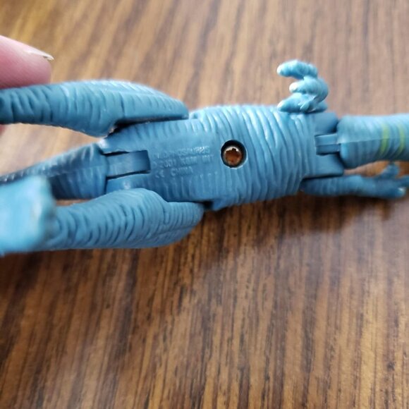 Dilophosaurus 5 Inch Blue Plastic Dinosaur Toy K&M 2001 - Picture 5 of 5